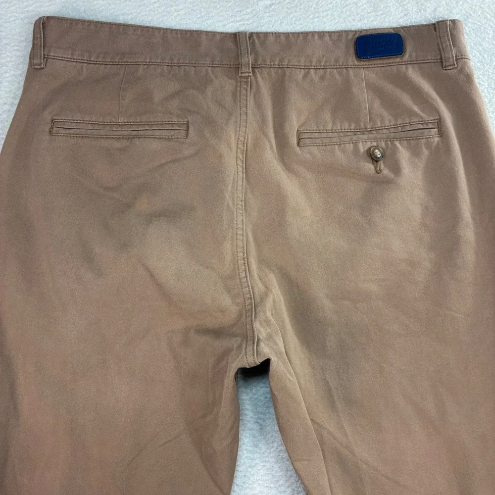 Mugsy Belmonts Chino Pants Men 35x32 Brown Khaki Stretch Straight Casual Jeans